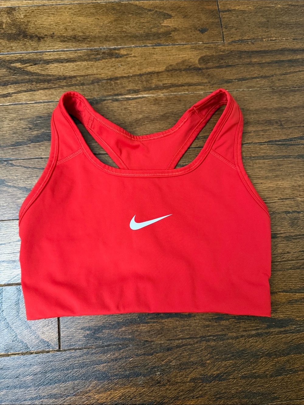 Nike Red Sports Bra with White Swoosh